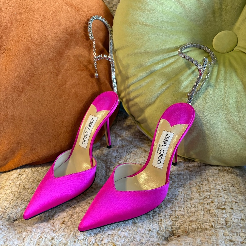 Jimmy Choo Saeda 100 Fuschia 36.5 BRAND NEW